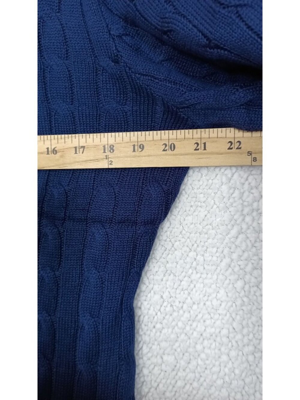 Women's Long Sleeve Cable Knit Sweater Size M Royal Blue Crewneck Ribbed Hem.... - Picture 9 of 12